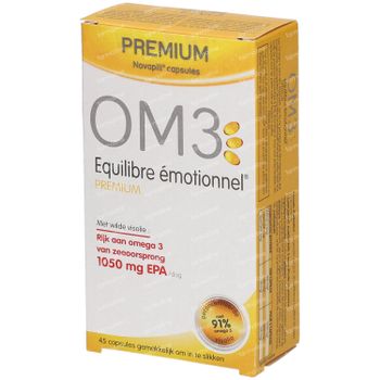 OM3 Formule Premium - Soutient l'équilibre emotionel. 45 capsules