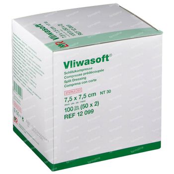 Vliwasoft Compresses à fente en Y 7.5 x 7.5cm 12099 50 st
