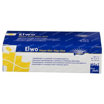 Elwo Pleister Elastisch Blauw 2.5cm x 18cm 60 st