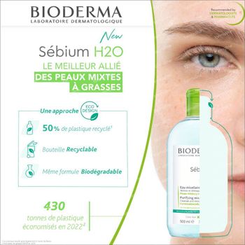 Bioderma Sébium H2O Eau Micellaire Démaquillante Nettoyante 500 ml