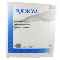 Aquacel Verband Hydrofiber Steriel 15cm x 15cm 3 st