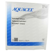 Aquacel Pansement Hydrofiber Sterile 15cm x 15cm 3 st