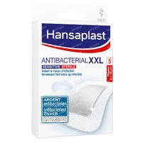 Hansaplast Sensitive Antibacterial XXL Zilver Steriel 8x10cm 5 stuks