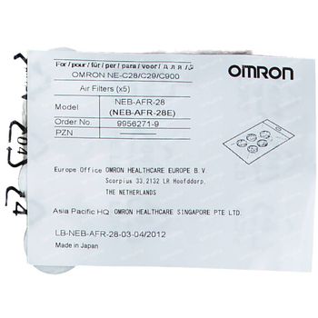 Omron Filtre Air Pour Aerosol Omron C28/C29 5 st