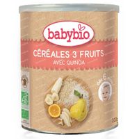 Babybio Céréales 3 Fruits Bio 220 g