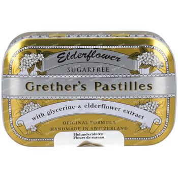 Grethers Pastilles Elderflower Sans Sucre 110 g