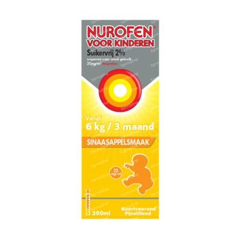Nurofen Kind Appelsien Suikervrij +3M 200 ml