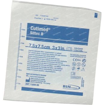 Cutimed Siltec B Cp Steril 7,5X 7,5Cm 7263100 1 st