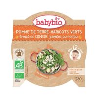 Babybio Franse Aardappelen, Sperziebonen, Kalkoenvlees en Dragon – Biologische Babyvoeding – Stoofpotje - Vanaf 12 Maanden 230 g