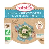 Babybio Franse Sperziebonen, Forel en Dille – Biologische Babyvoeding – Stoofpotje – Vanaf 12 Maanden 230 g