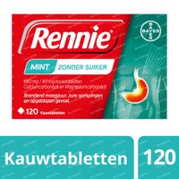 Rennie Mint zonder Suiker - Brandend Maagzuur & Zure Oprispingen 120  kauwtabletten