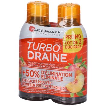 Forté Pharma Turbodraine Groene Thee-Perzik Duopack 2x500 ml