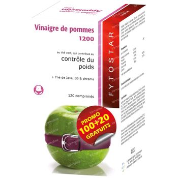 Fytostar Vinaigre de Pomme 1200 + 200 Comprimés GRATUITS 100+20 comprimés