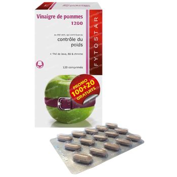 Fytostar Vinaigre de Pomme 1200 + 200 Comprimés GRATUITS 100+20 comprimés