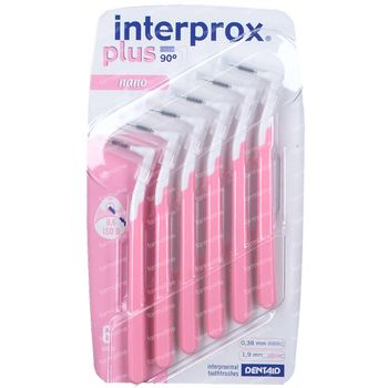 Interprox Plus 90° Nano Brosse Interdentaires Rose 6 pièces