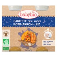 Babybio Bipack Wortel-Pompoen-Rijst 2x200 g