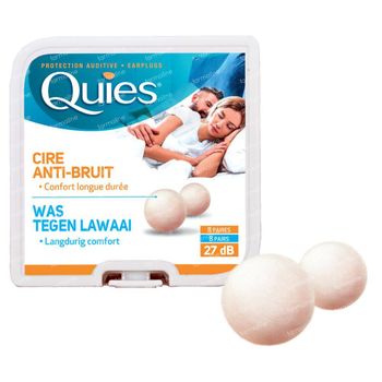 Quies Bouchons d'Oreille Cire Naturelle 8 paire bouchons auriculaires