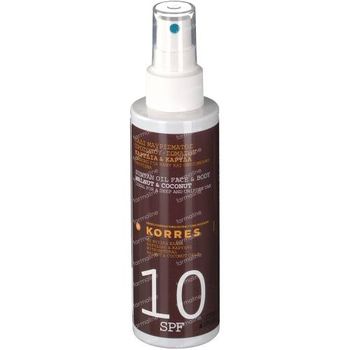 Korres Suntan Oil Face & Body Walnut & Coconut SPF10 150 ml
