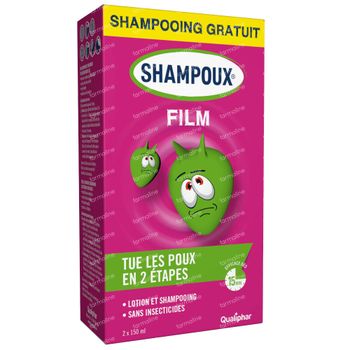 Shampoux Film Anti-Poux & Lentes Lotion avec Silicone + Shampooing GRATUIT 2x150 ml