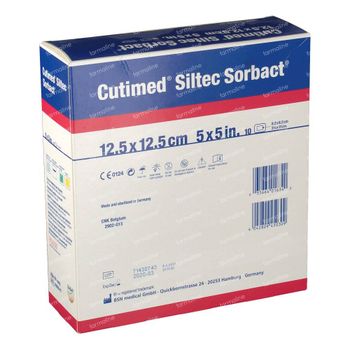 Cutimed Siltec Sorb Schaumverband 12,5x12,5cm 10 st