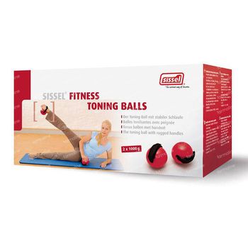 Sissel Pilates Toning Ball + Griff Rot Fuchsia 1 kg