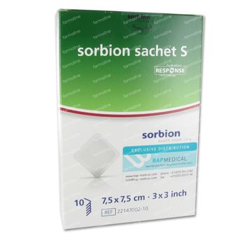 Sorbion Sachet S Plaie Compresse Absorbante Stérile 7,5x7,5cm 10 st