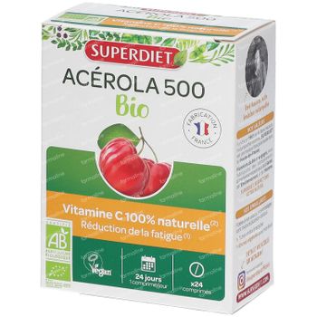 Superdiet Acérola 500 Bio 24 comprimés à croquer