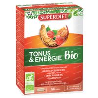 Superdiet Ginseng - Gelée Royale - Guarana - Acérola Bio 60  capsules