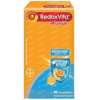 RedoxVita Double Action 1g Vitamine C & Zinc Immunité 30 comprimés effervescents