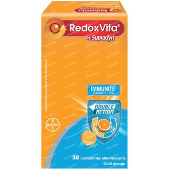 RedoxVita Double Action 1g Vitamine C & Zinc Immunité 30 comprimés effervescents