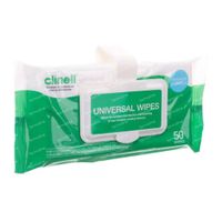 Clinell Lingettes Universels Clip Pack CWCP50 50 pièces