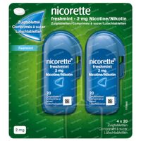Nicorette® Freshmint Zuigtabletten 2mg - DUO 4x20 zuigtabletten