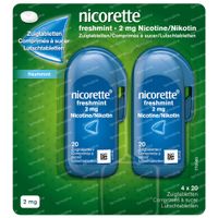 Nicorette® Freshmint Comprimés à Sucer 2mg - DUO 4x20 comprimés à sucer