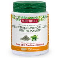 Superdiet Groene Klei Montmorillonite - Pepermunt 250  tabletten