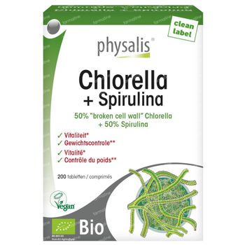 Physalis Chlorella + Spirulina Bio 200 tabletten