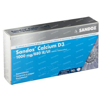 Sandoz Calcium D3 1000mg/880IE 90 kauwtabletten