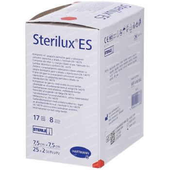 Hartmann Sterilux ES Stérile Compresse 8 Plis 7.5 x 7.5cm 418554 50 st
