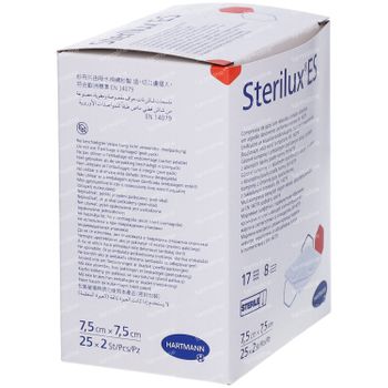 Hartmann Sterilux ES Stérile Compresse 8 Plis 7.5 x 7.5cm 418554 50 st