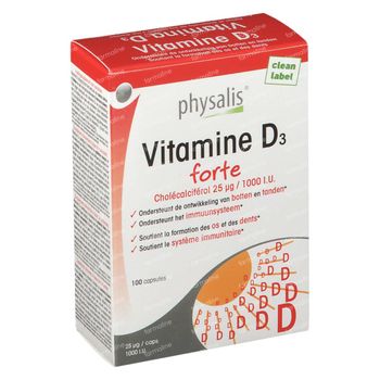 Physalis Vitamine D3 Forte 100 capsules