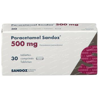 Paracetamol Sandoz 500mg 30 tabletten