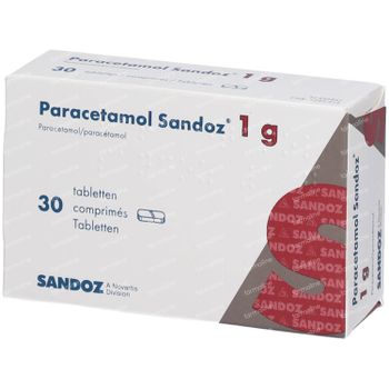 Paracetamol Sandoz 1g 30 tabletten