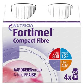Fortimel Compact Fibre Aardbei 4x125 ml