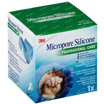 3M Micropore Silicone Medische Hechtpleister 5cmx5m 1 pleister
