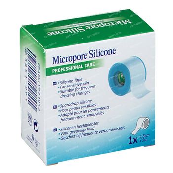 3M Micropore Silicone Medische Hechtpleister 2.5cm X 5m 2775-1FR 1 pleister