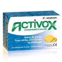 Activox Comprimé À Sucer Maux de Gorge & Toux Sèche 24 comprimés à sucer