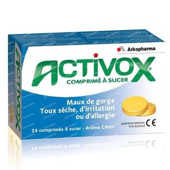 Activox Comprimé À Sucer Maux de Gorge & Toux Sèche 24 comprimés à sucer