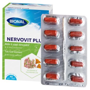 Bional Nervovit Plus – Détente et Endormissement – Complément AlimentaireVégane à la Valériane et au Pavot de Californie 40 capsules