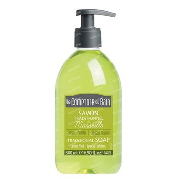 Le Comptoir du Bain Savon Traditionnel de Marseille Citron - Menthe 500 ml