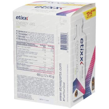 Etixx Isotonic Energy Gel Lime 12x40 g sachets