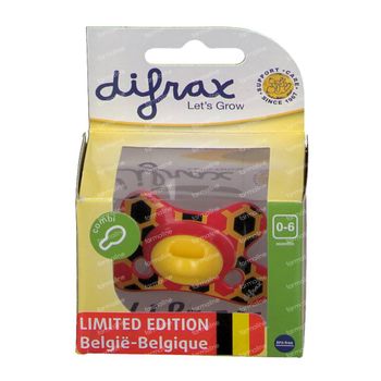 Difrax Sucette Belgique Combi 0-6 Moins 1 pièce